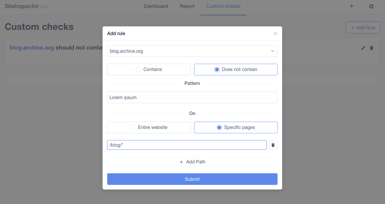 SiteInspector gallery image