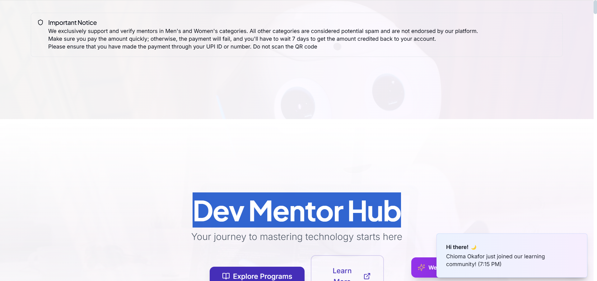 Mídia 3 de Dev mentor hub - Sua jornada para o domínio da tecnologia começa aqui