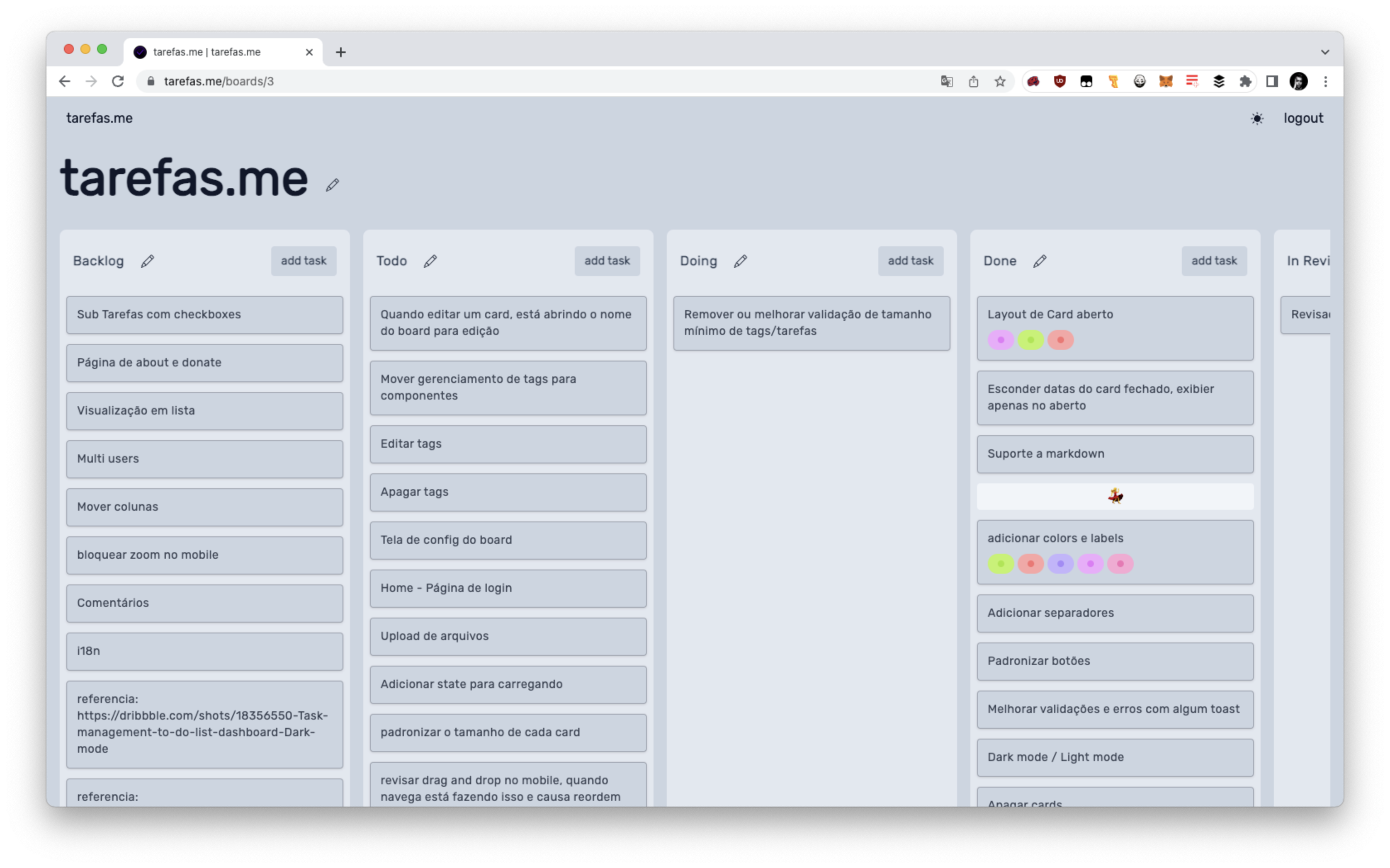 tarefas.me - Dead Simple Task Manager für Solo -Benutzer und kleine Teams Medien 2