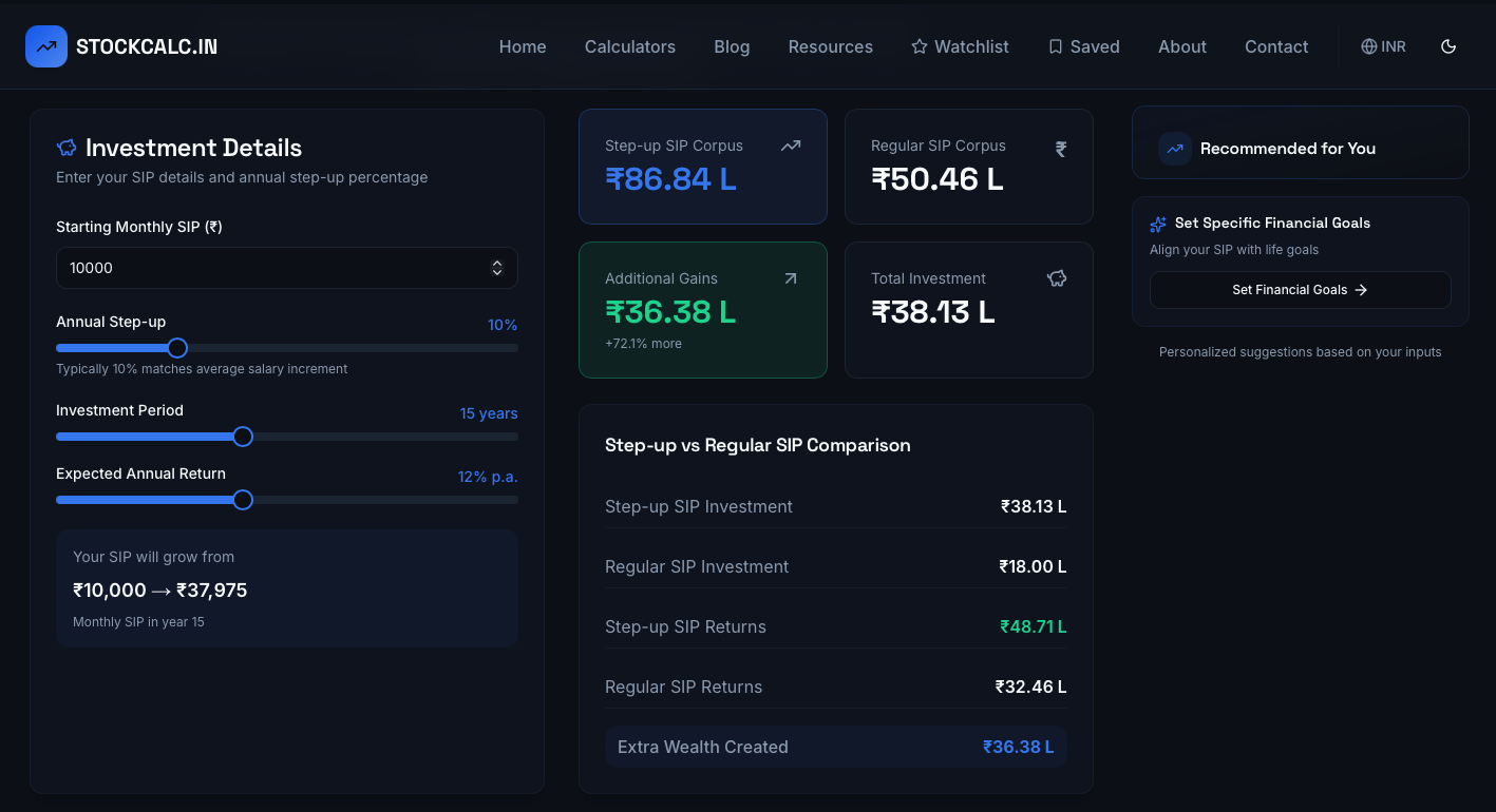 StockCalc.in - Screenshot 5 showing product features and functionality