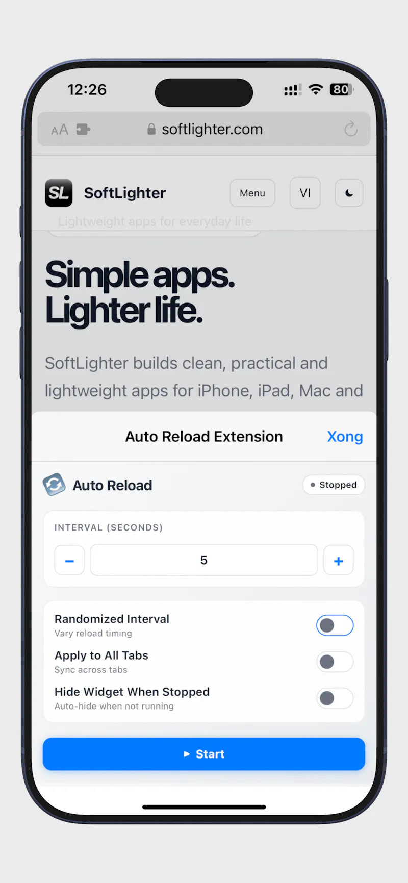 Auto Reload Page  screenshot 1