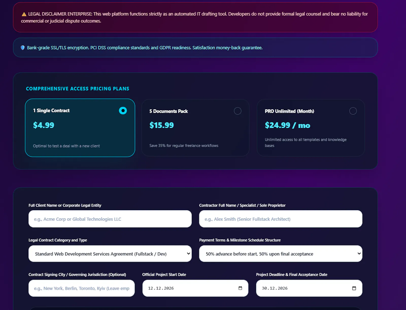 AI Freelance Contract Generator screenshot 2