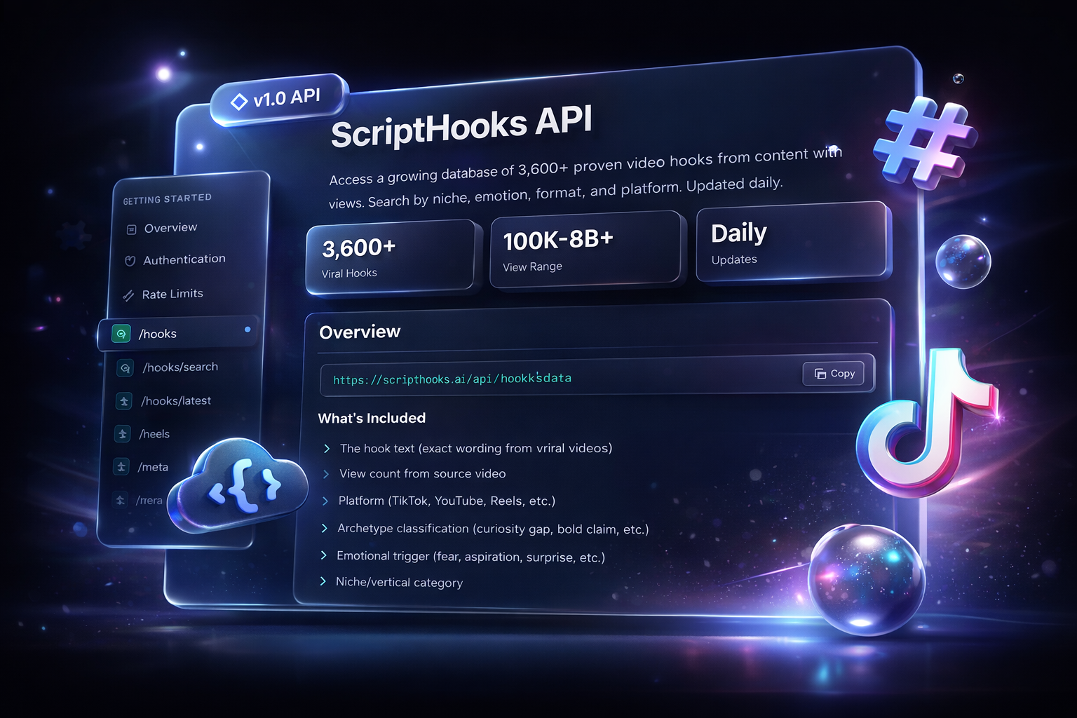 ScriptHooks API - Main product screenshot demonstrating key features and user interface