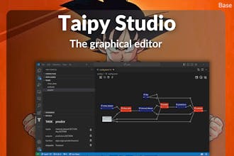 Desenvolvedor escrevendo código Python com o Taipy aberto em seu laptop, demonstrando os recursos robustos da ferramenta para manipulação e análise de dados.