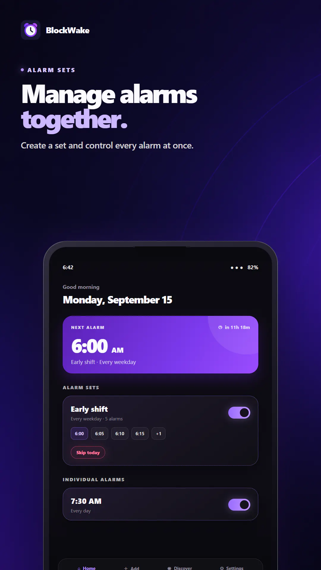 BlockWake: Manage Multiple Alarms gallery image