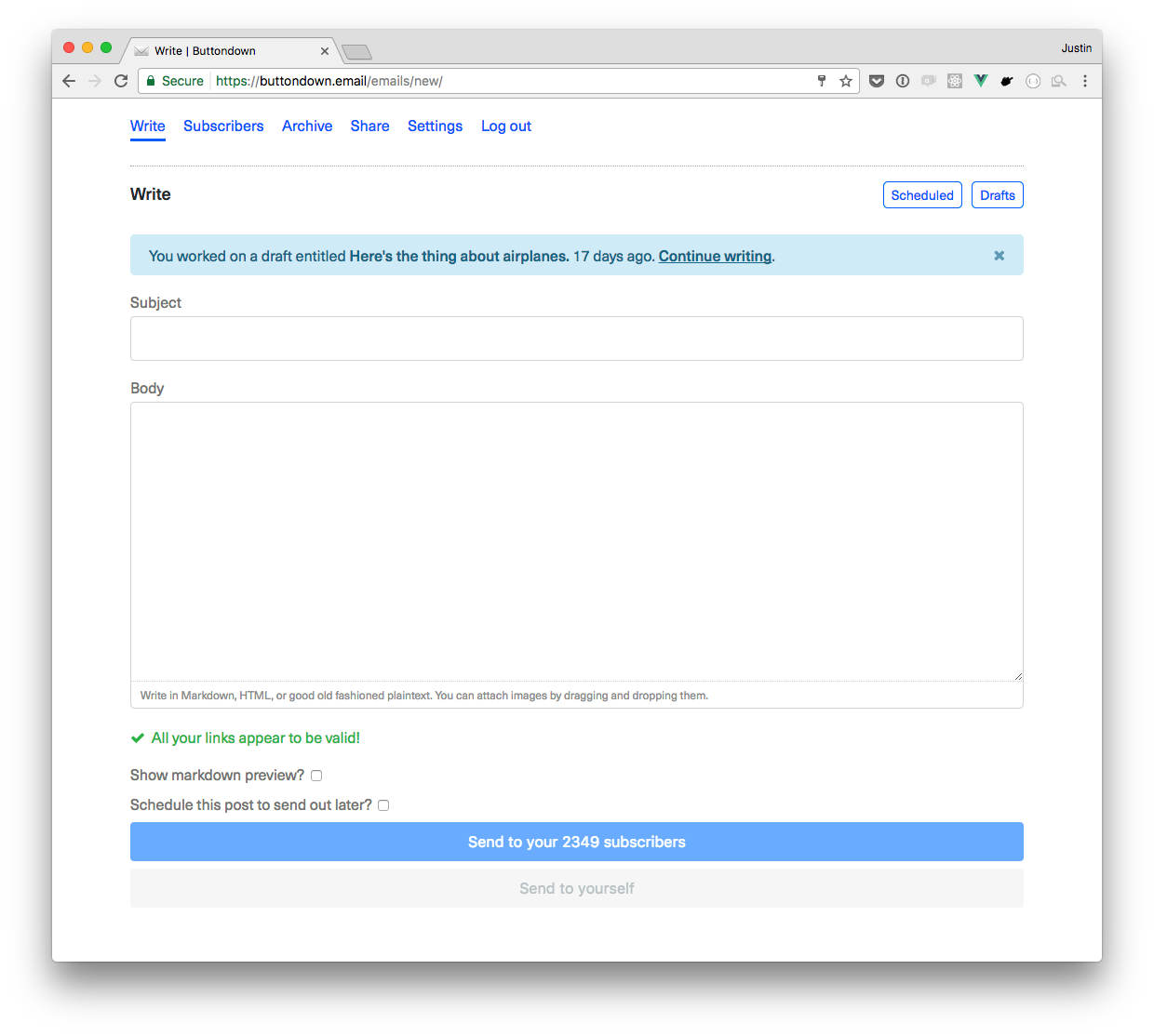 Buttondown gallery image