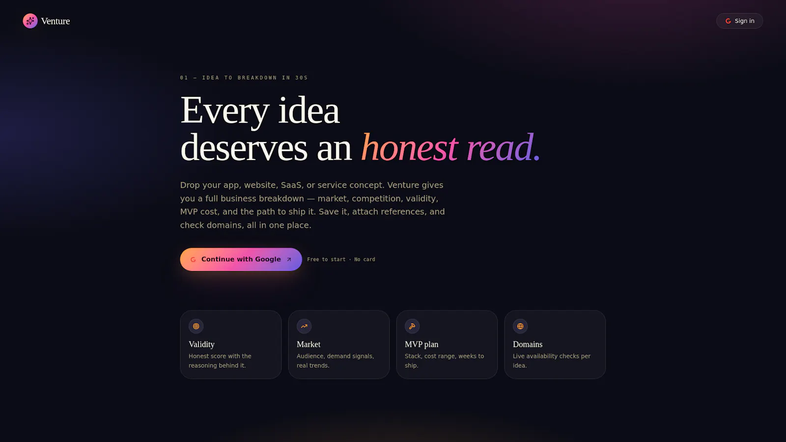 Venturee.app screenshot 1