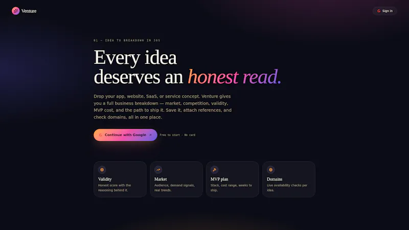 Venturee.app screenshot 1