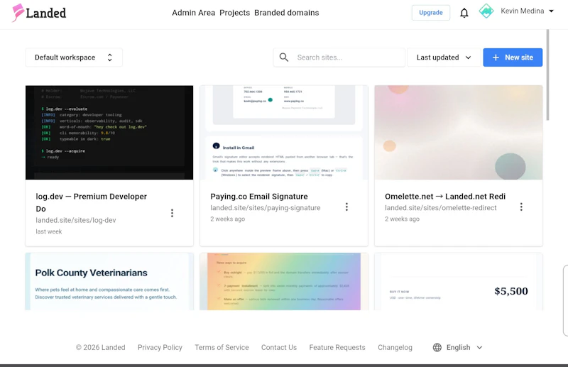 Landed.net AI Site builder with MCP screenshot 1