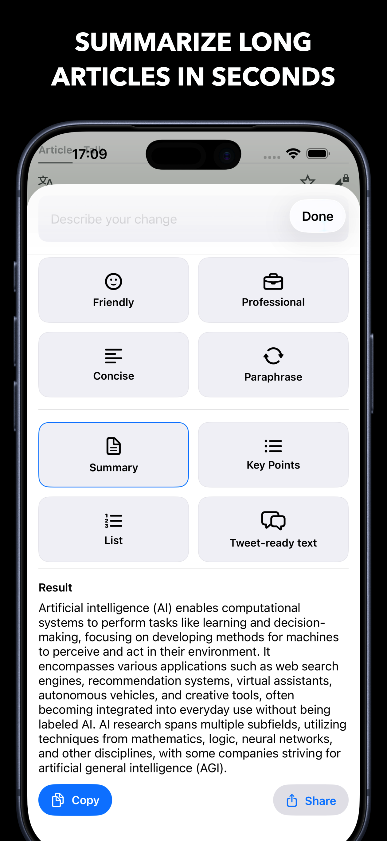 Rewrite Text - AI Writing Tool - Screenshot 4 showing product features and functionality