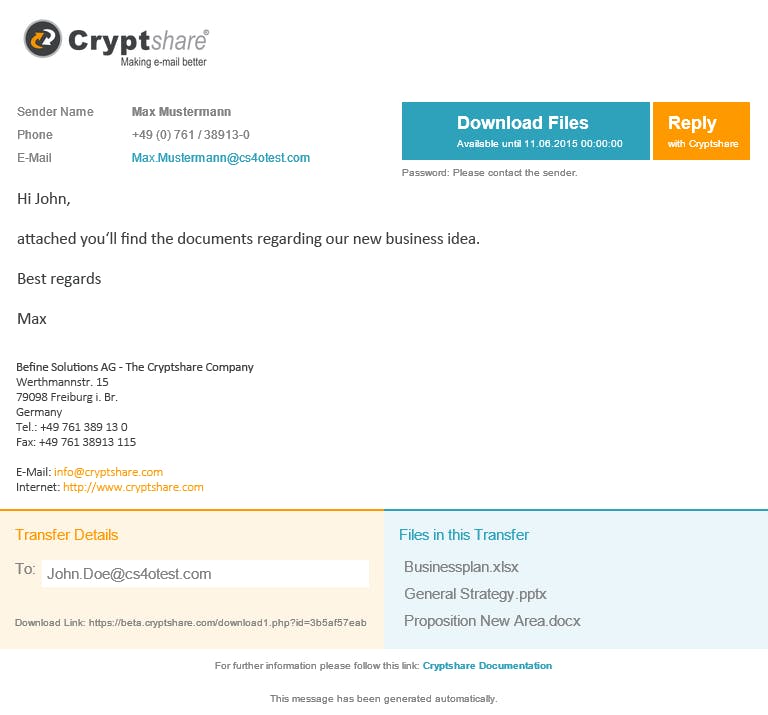 Cryptshare for Outlook media 1