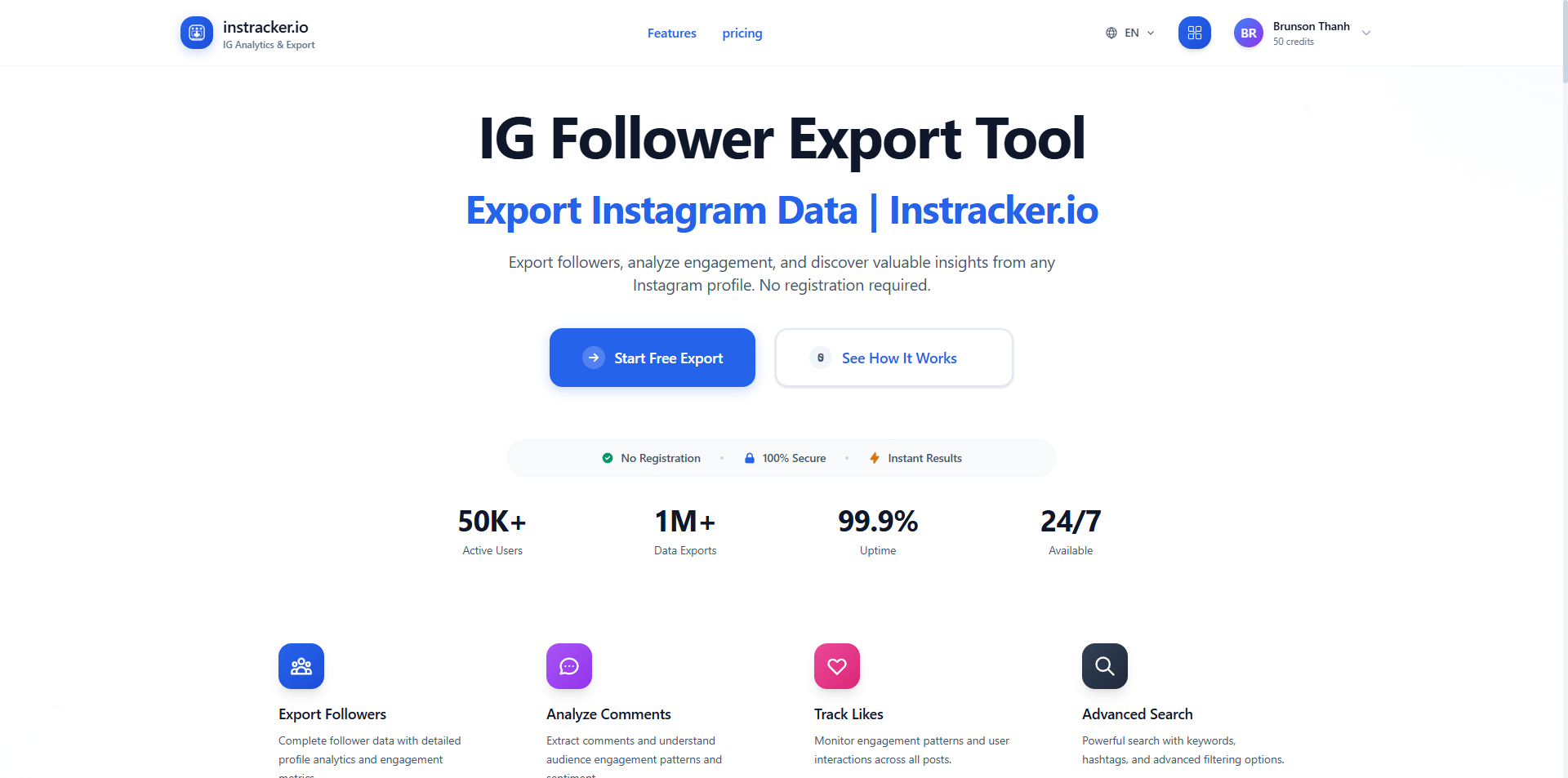 IG Follower Export Tool - instracker.io gallery image