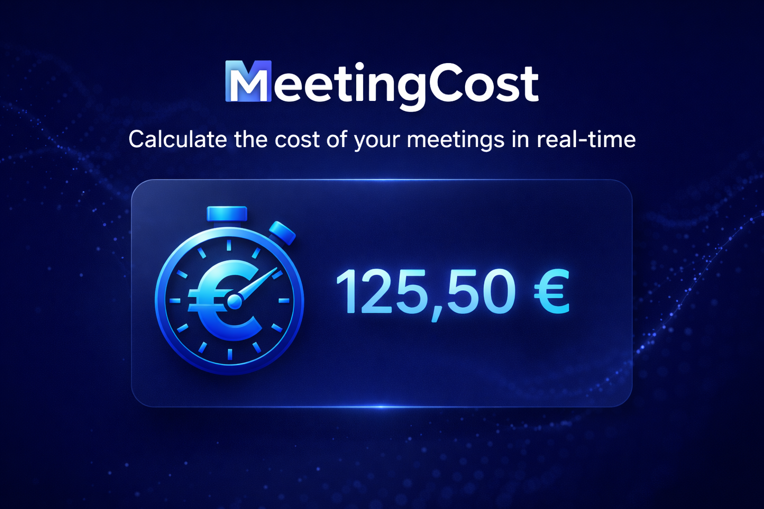 MeetingCost — Real time meeting cost - Main product screenshot demonstrating key features and user interface