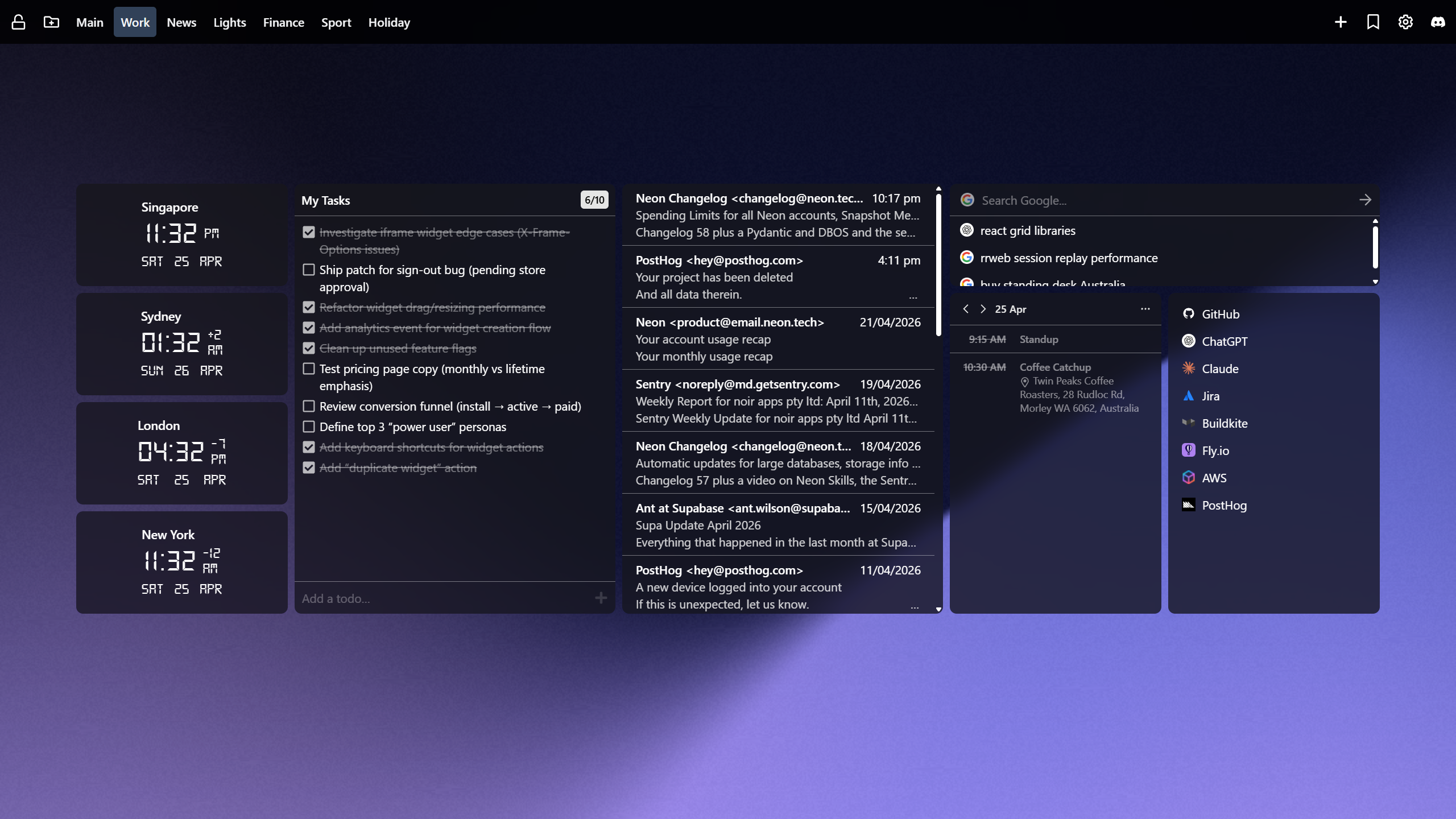 New Tab Widgets gallery image