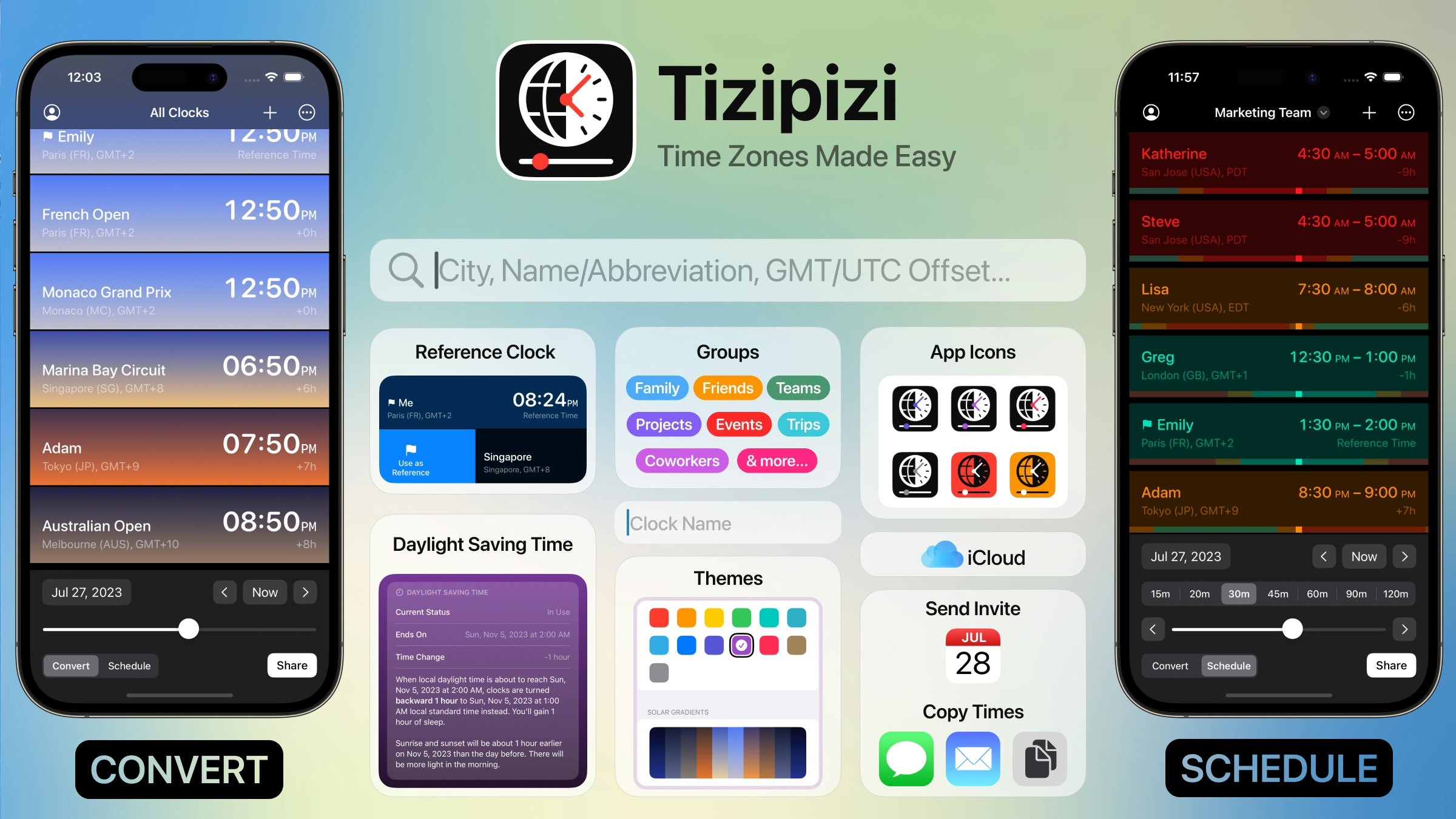 startuptile Tizipizi for iPhone-The ultimate time zone management companion in your pocket