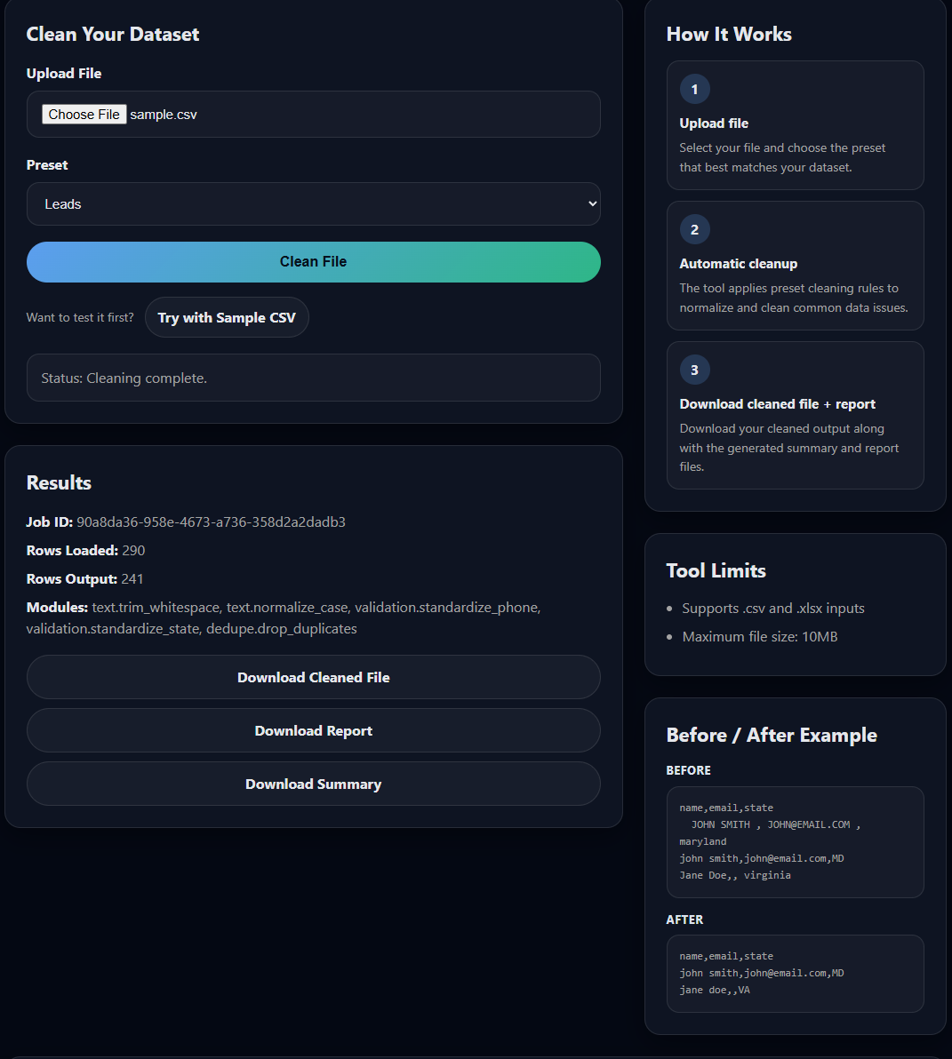 CSV Cleaner gallery image