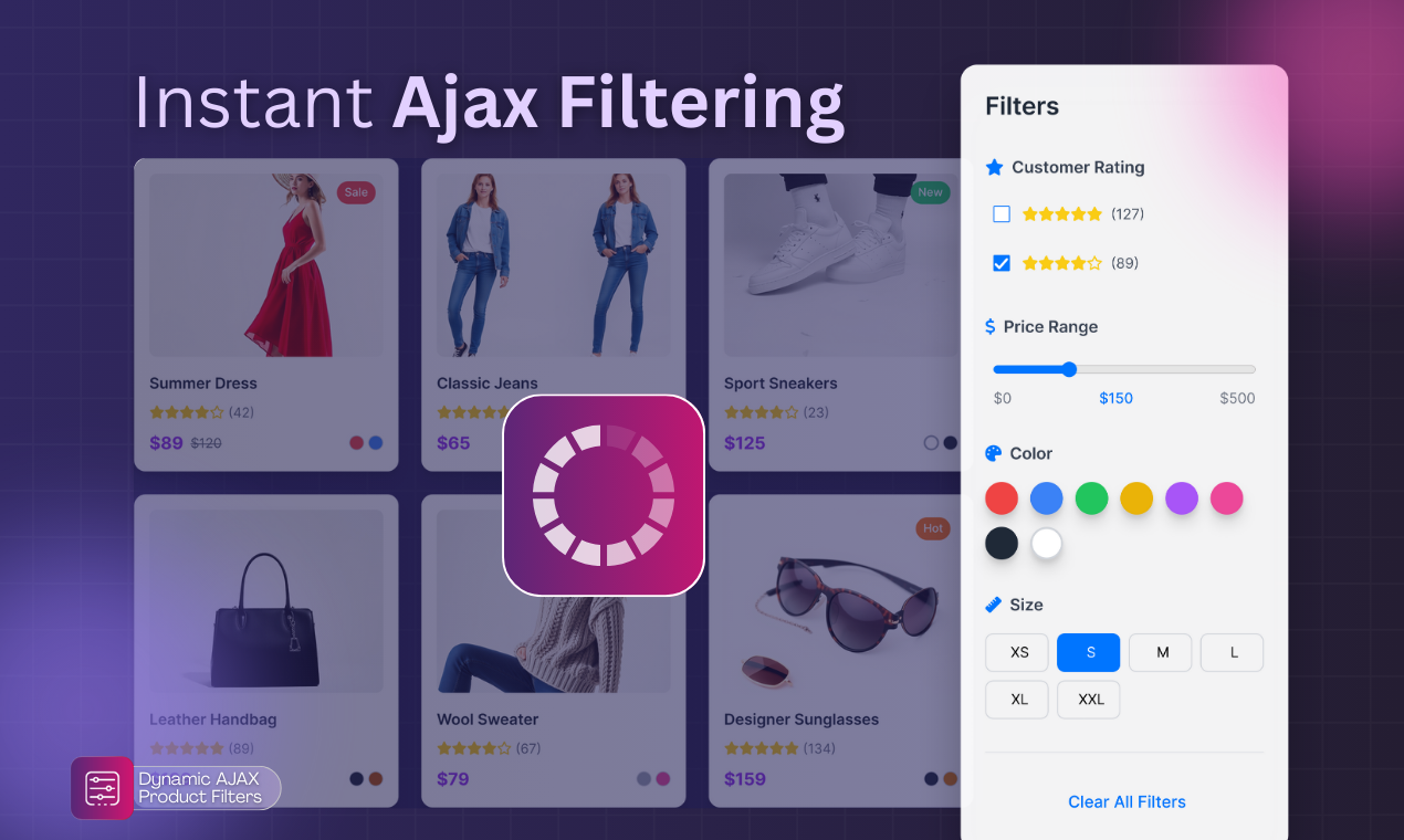 Dynamic AJAX Product Filters - Screenshot 2 showing product features and functionality