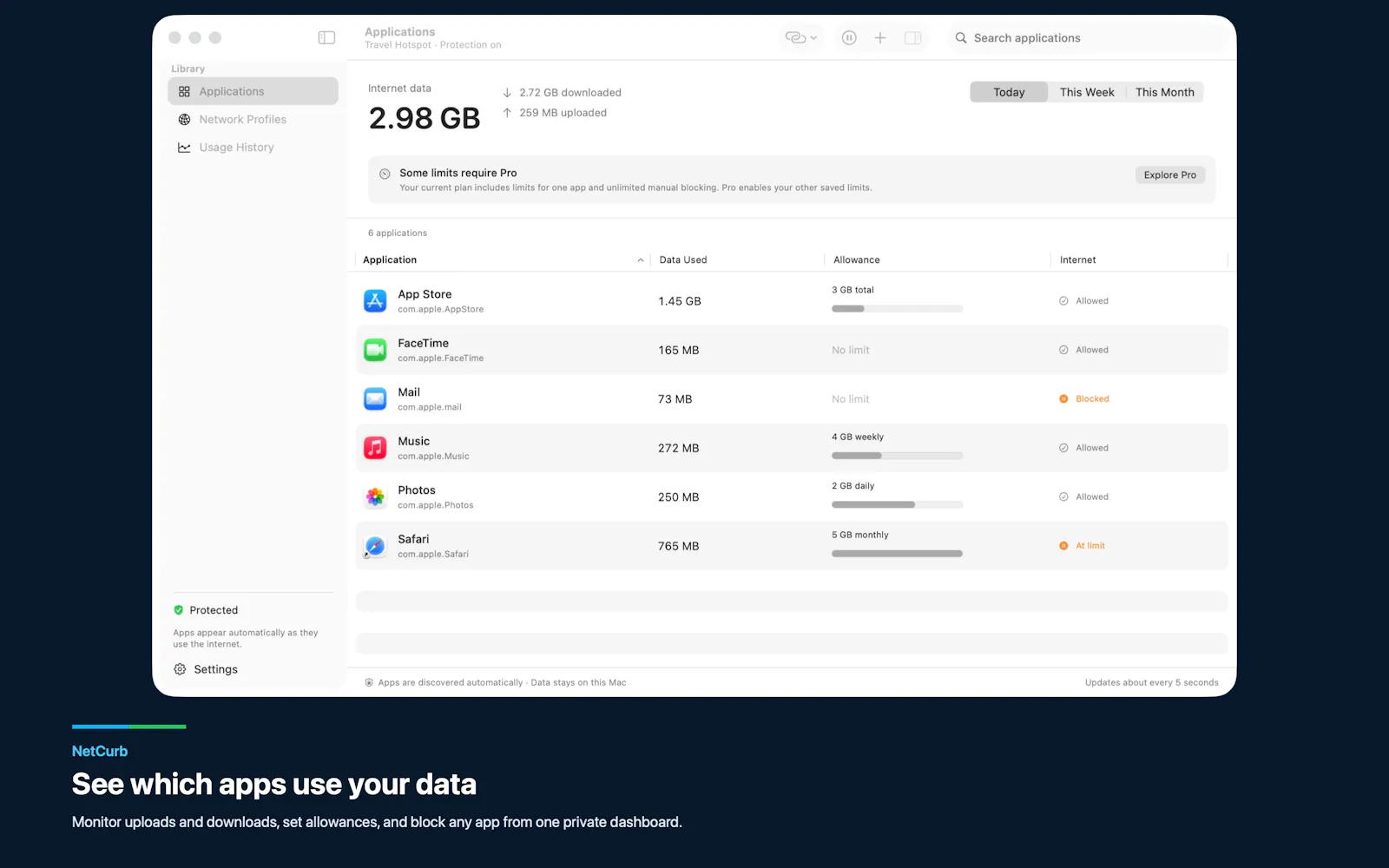 NetCurb: Mac Data monitoring screenshot 3