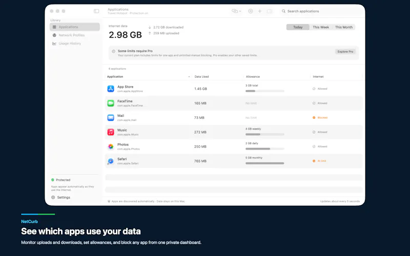 NetCurb: Mac Data monitoring screenshot 3