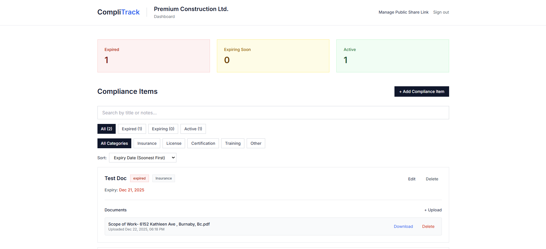CompliTrack - Screenshot 3 showing product features and functionality