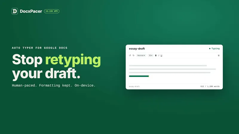 DocxPacer screenshot 1 (video preview)