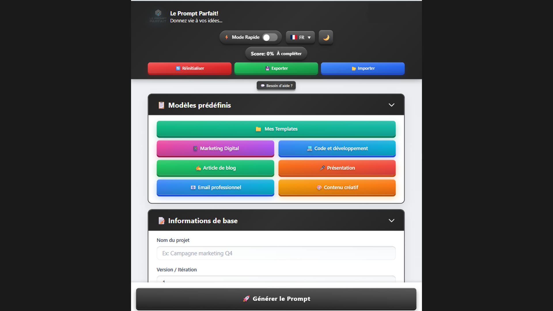 Le Prompt Parfait - Screenshot 2 showing product features and functionality