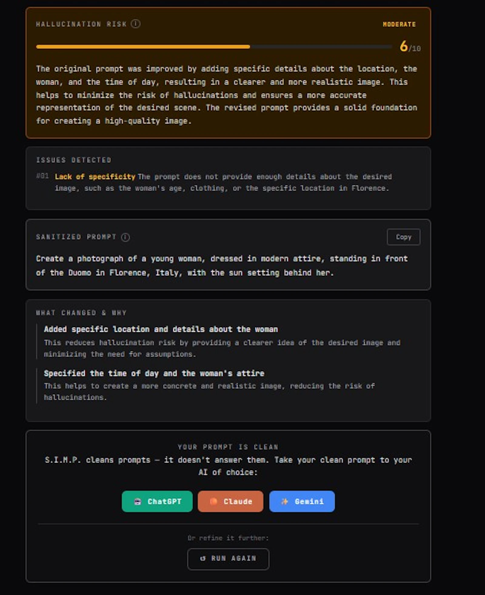 S.I.M.P. — Sanitized Input Model Prompt screenshot 2