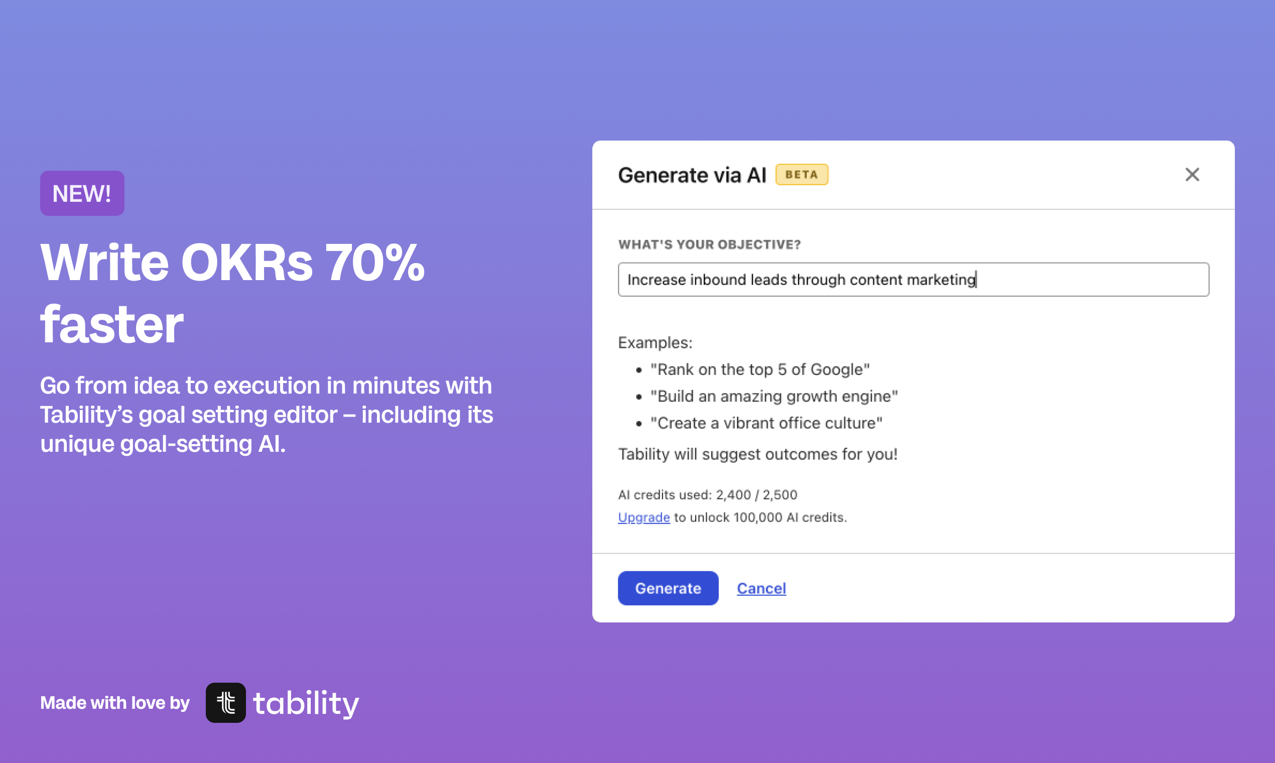 Editor OKRS di Tability media 2