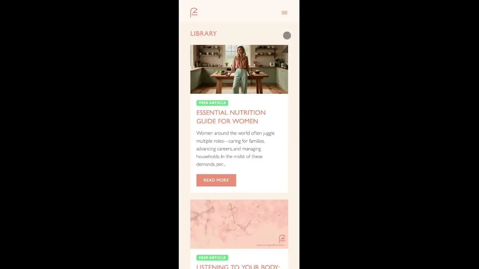Feve: Ovulation Tracker & Diet screenshot 1 (video preview)