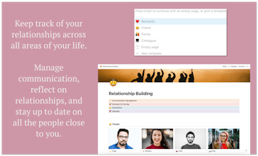 Relationship Building Notion Template gallery image