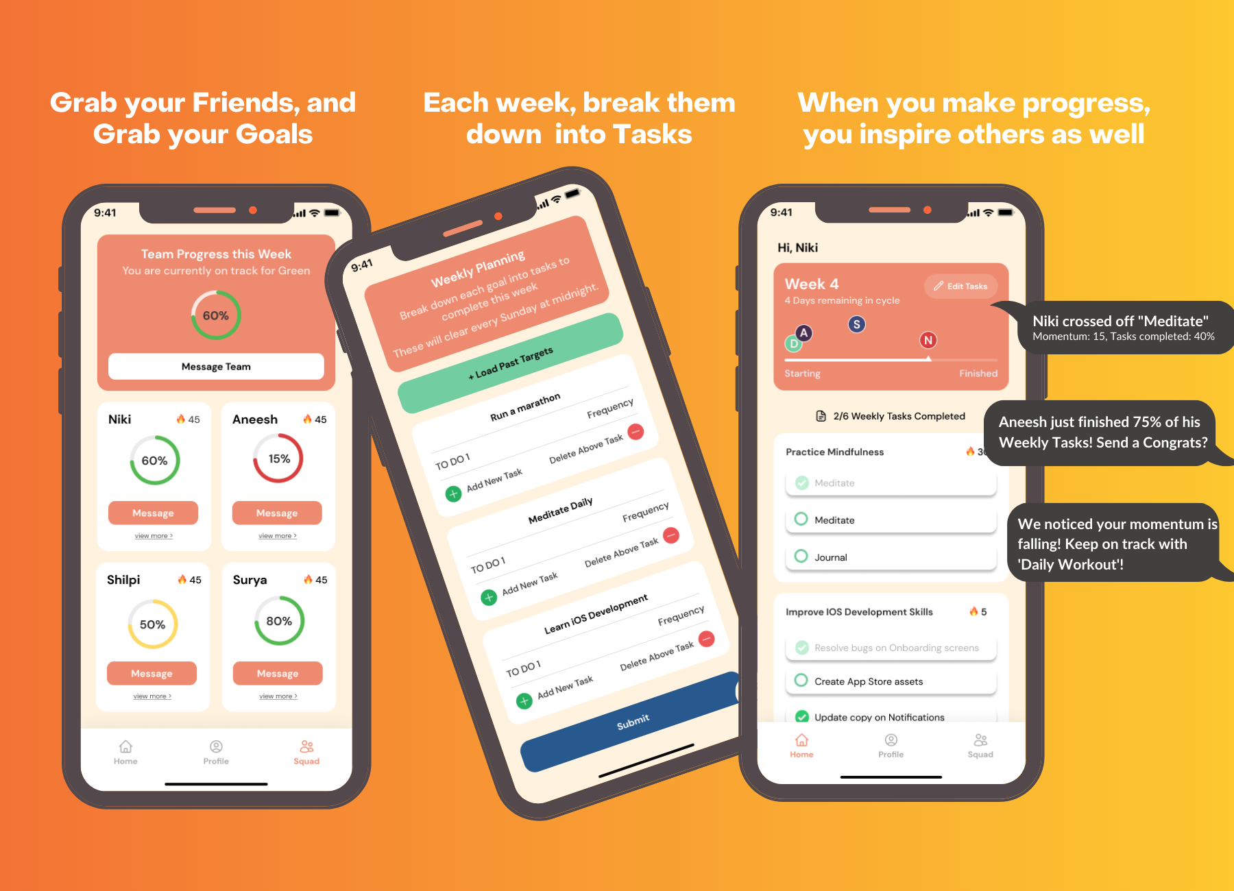 startuptile Squad Goals-Track goals with shared accountability from your friends