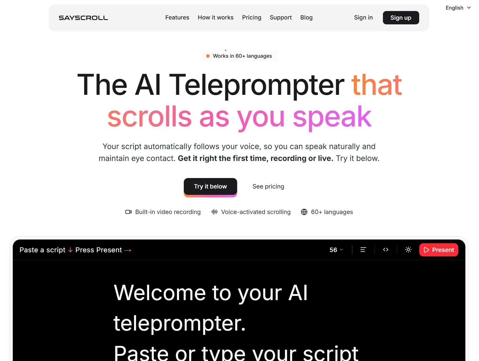 Sayscroll — AI Teleprompter gallery image