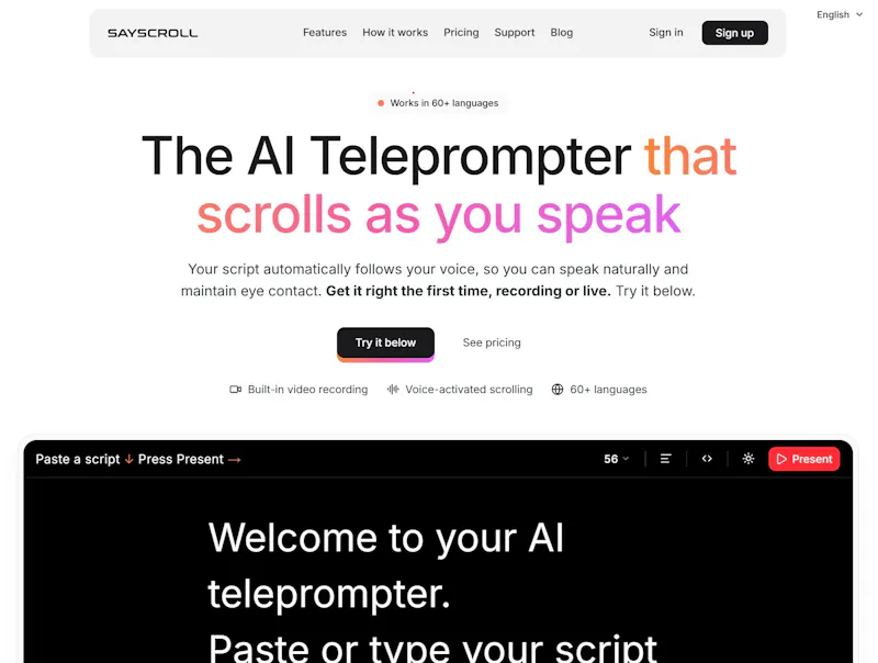 Sayscroll screenshot 2