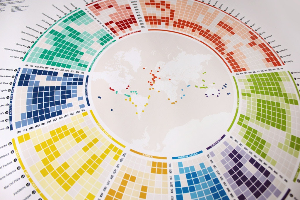 A map and an infographic that show you exactly when and where to surf gallery image
