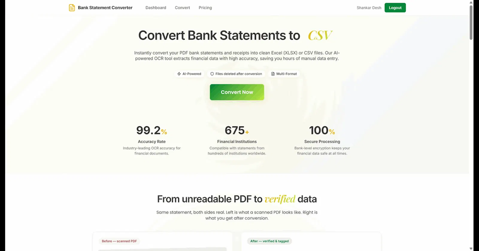 Bank Statement Converter 2.0 screenshot 1