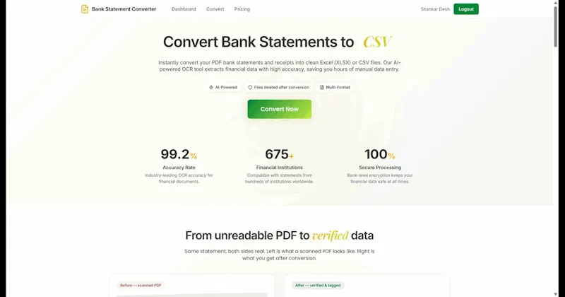 Bank Statement Converter 2.0 screenshot 1