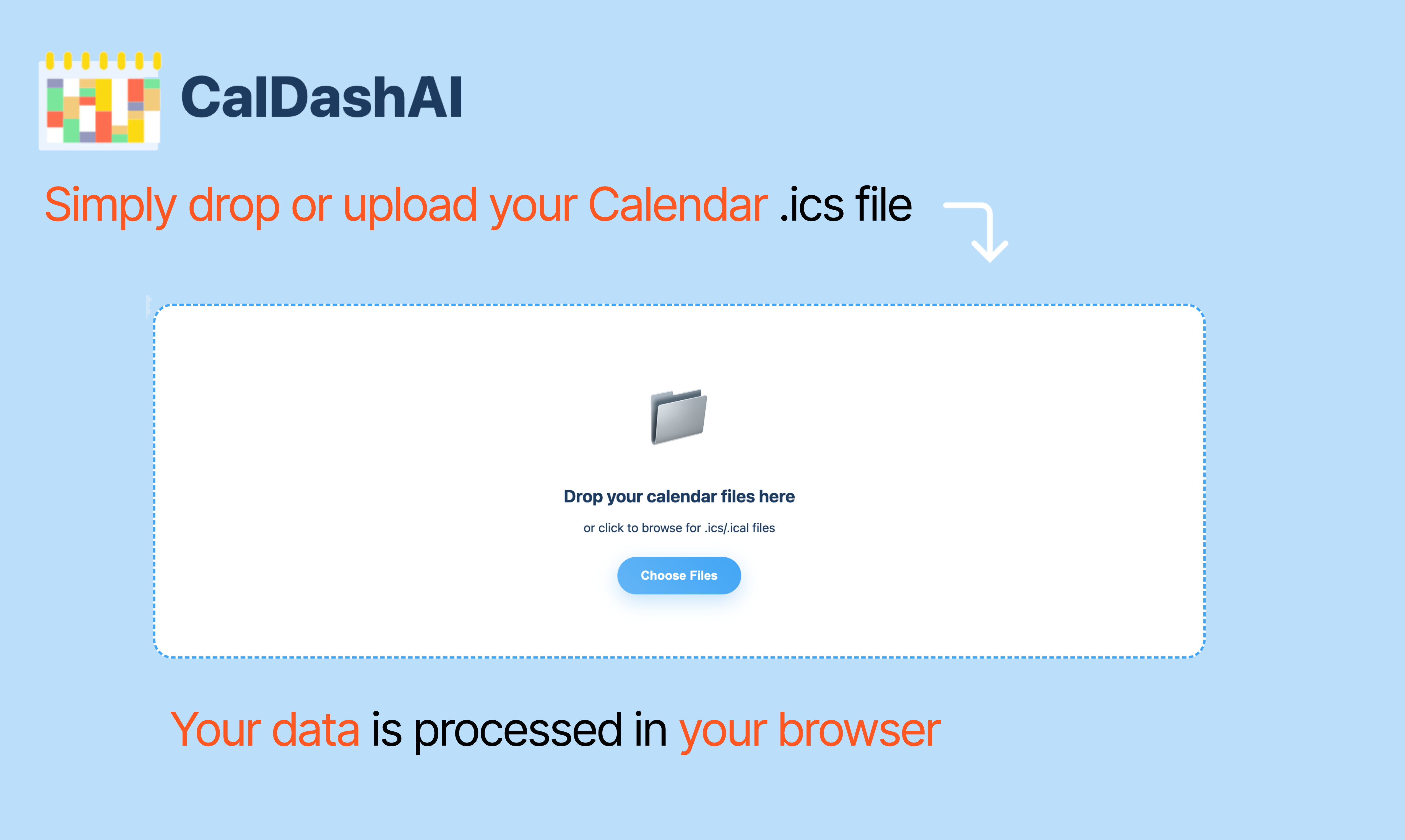 Caldashai - 캘린더 히트 맵 및 통찰력 - .ics 파일을 브라우저에서 대시 보드로 바꿉니다 미디어 3