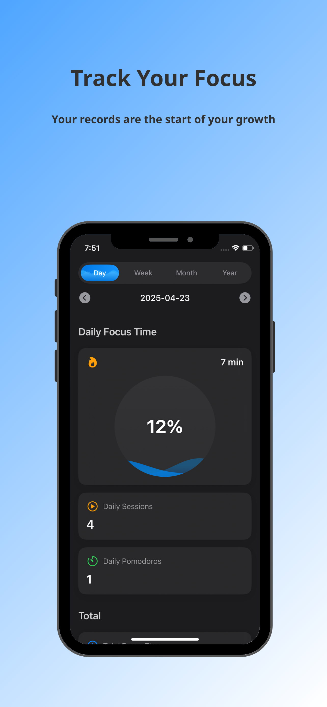 Flowave Pomodoro Timer & Sound - Bleiben Sie im Flow Ein visueller Timer, der Ihnen hilft, sich aufmerksam zu konzentrieren Medien 3