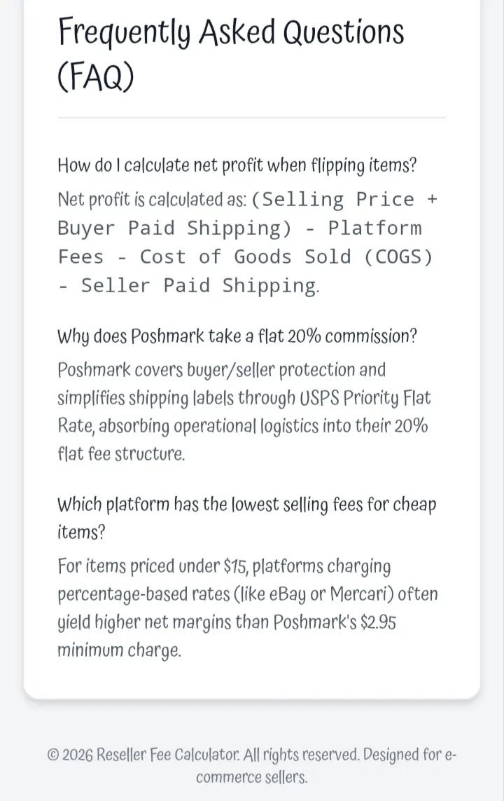 Reseller Fee Calculator gallery image