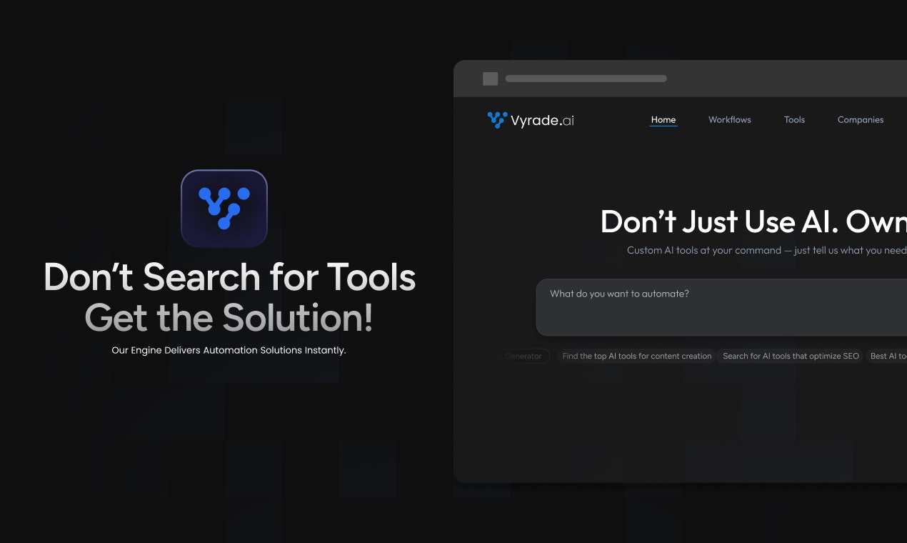 Vyrade AI - Main screenshot showing features and interface