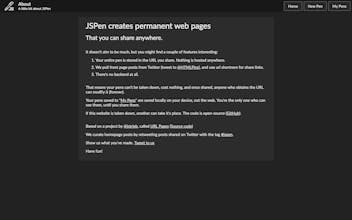 JSPen Permanent Page Maker, Codepen-like gallery image