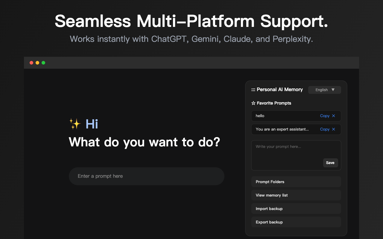 Personal AI Memory - Screenshot 3 showing product features and functionality