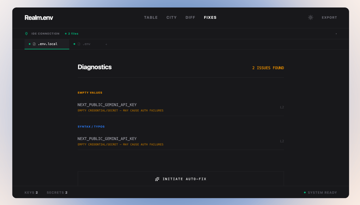 REALM .ENV - Screenshot 2 showing product features and functionality