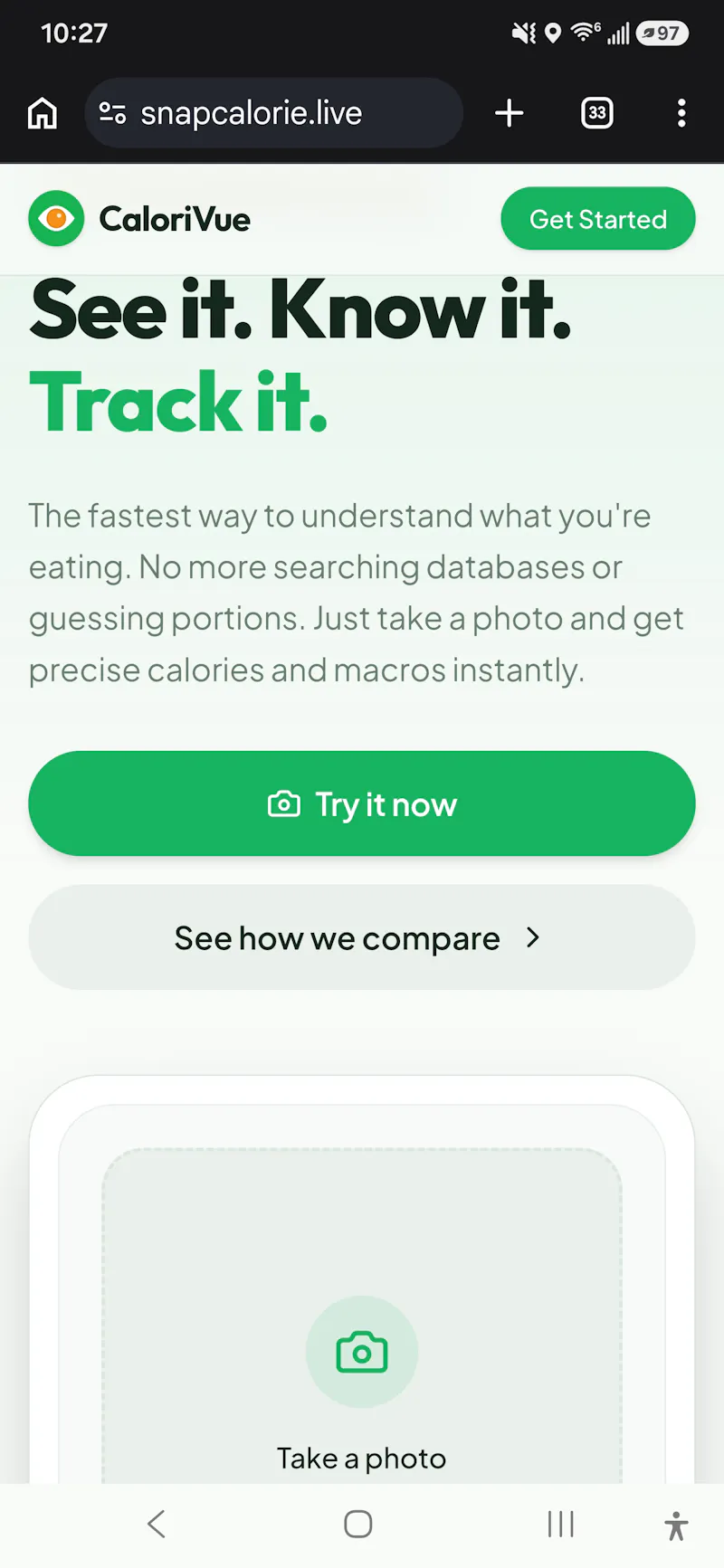 CaloriVue screenshot 2