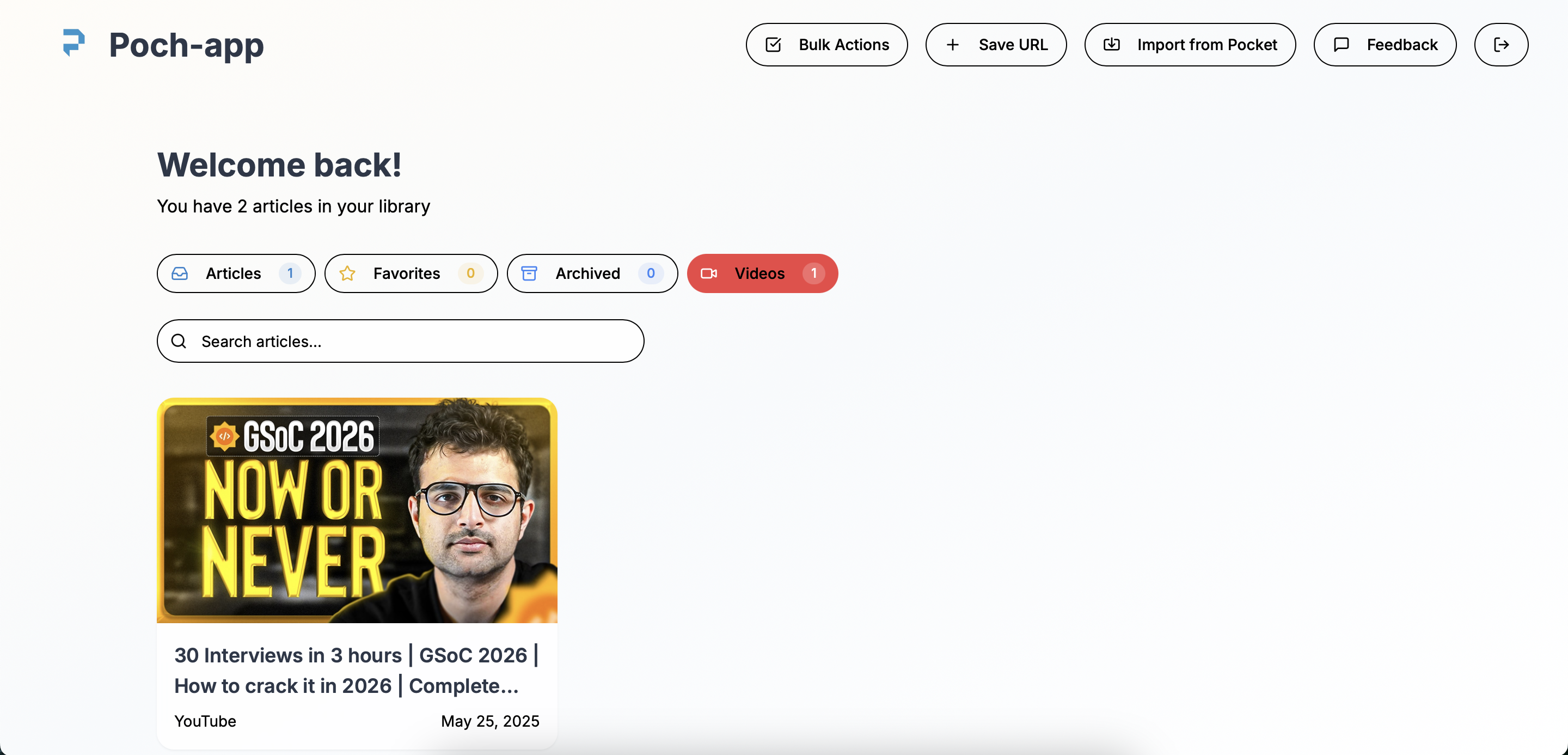 Mídia 3 de PRA-APP - Uma alternativa ao bolso.Salvar artigos e vídeos.