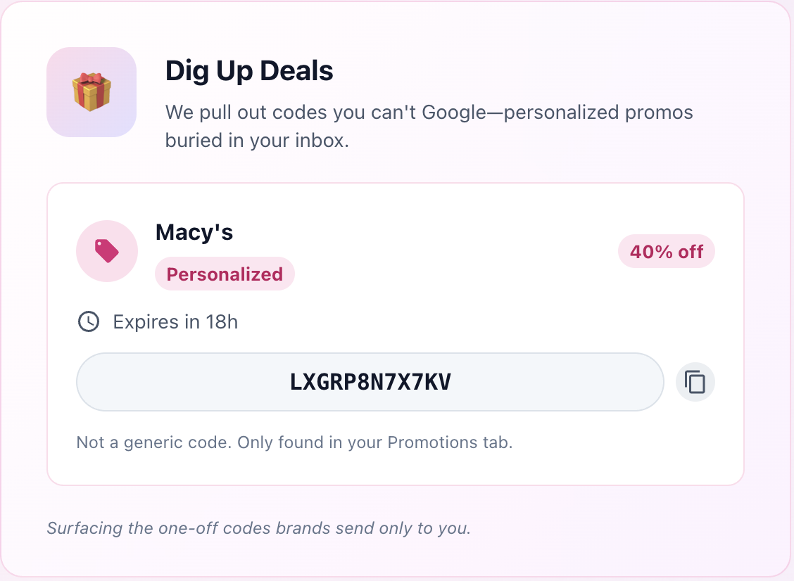 PromoPeek - Main product screenshot demonstrating key features and user interface