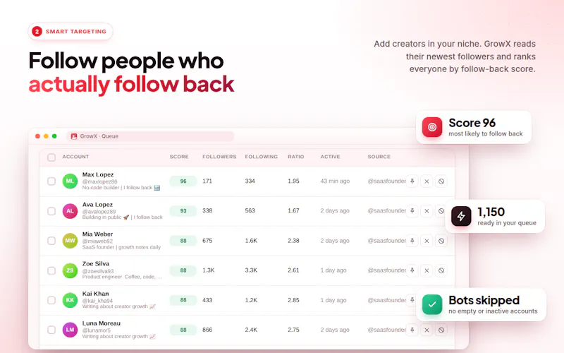GrowX – Smarter Audience Growth on X screenshot 4