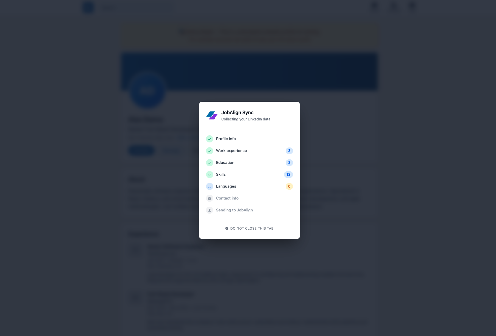 JobAlign - Screenshot 2 showing product features and functionality