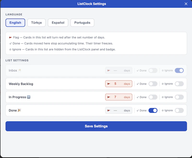ListClock for Trello screenshot 3