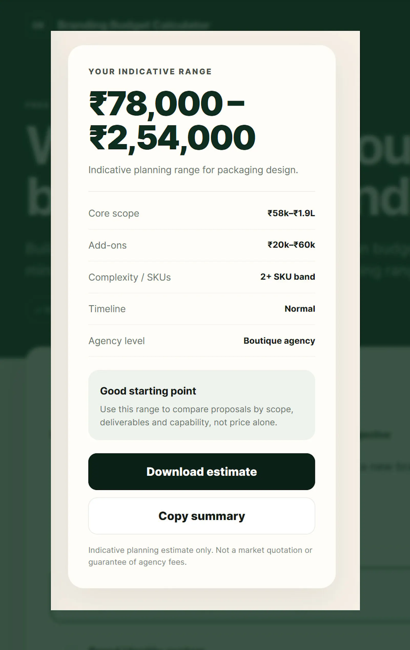 Branding Budget Calculator screenshot 3